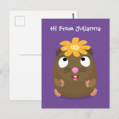 Niedliche Guinea Cartoon Postkarte (Vorne/Hinten)