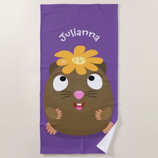 Niedliche Guinea Cartoon Strandtuch (Vorderseite)