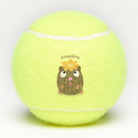 Niedliche Guinea Cartoon Tennisbälle (Rückseite)