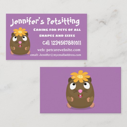 Niedliche Guinea Cartoon Visitenkarte (Vorne/Hinten)