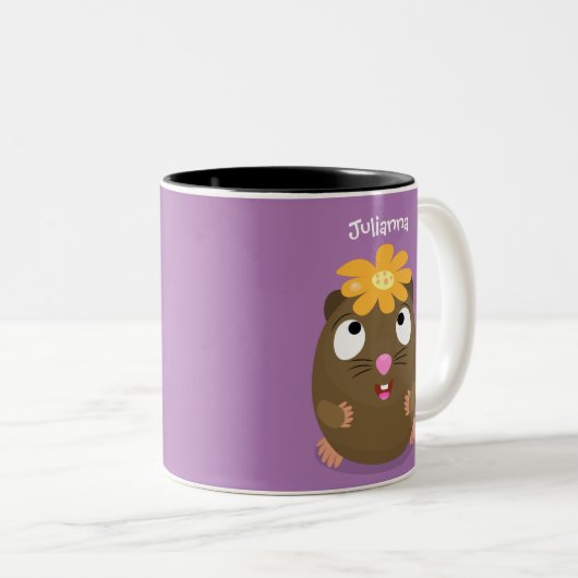 Niedliche Guinea Cartoon Zweifarbige Tasse (VorderseiteRechts)