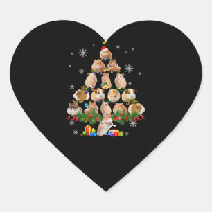 Niedliche Guinea Hamster Schweine Weihnachtsbaum P Herz-Aufkleber