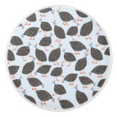 Niedliche Guinea Hen Bird Keramikknauf (Vorderseite)