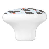 Niedliche Guinea Hen Bird Keramikknauf (Seitenansicht)