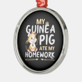 Niedliche Guinea Pig Ate Meine Hausaufgaben Ornament Aus Metall (Links)