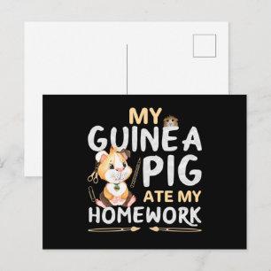 Niedliche Guinea Pig Ate Meine Hausaufgaben Postkarte