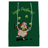 Niedliche Guinea Pig Veggie Weihnachten! Sprout Ju Mittlere Geschenktüte (Rückseite)