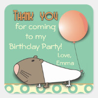 Niedliche Guinea Pig Vielen Dank Party Sticker