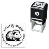 Niedliche Guinea Rücksendeadresse von Schweineflei Permastempel (Beispiel)