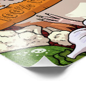 Niedliche Guinea Schwein 100% Veggie Carrot Cartoo Fotodruck (Ecke)