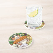 Niedliche Guinea Schwein 100% Veggie Carrot Cartoo Getränkeuntersetzer (Seite)