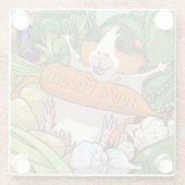 Niedliche Guinea Schwein 100% Veggie Carrot Cartoo Glasuntersetzer (Rückseite)