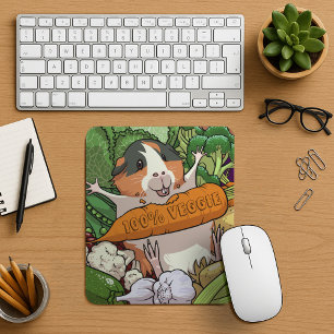 Niedliche Guinea Schwein 100% Veggie Carrot Cartoo Mousepad