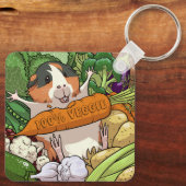 Niedliche Guinea Schwein 100% Veggie Carrot Cartoo Schlüsselanhänger (Rückseite)
