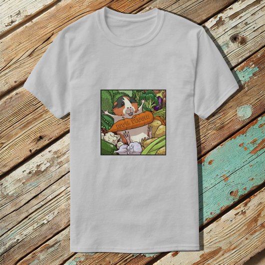 Niedliche Guinea Schwein 100% Veggie Carrot Cartoo T-Shirt