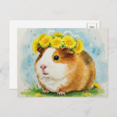 Niedliche Guinea Schwein mit Lüstern Postkarte (Vorne/Hinten)