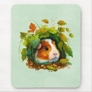 Niedliche Guinea Schwein Verstecken in den Busen Mousepad