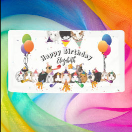 Niedliche Guinea Schweine & Balloons Geburtstag Banner
