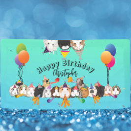 Niedliche Guinea Schweine & Balloons Geburtstag Banner