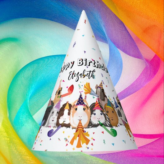 Niedliche Guinea Schweine Geburtstag Partyhütchen