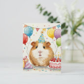 Niedliche Guinea Schweine Happy Birthday Postkarte (Stehend Vorderseite)