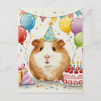 Niedliche Guinea Schweine Happy Birthday Postkarte