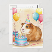 Niedliche Guinea Schweine Happy Birthday Postkarte (Vorne/Hinten)