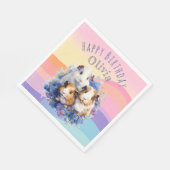 Niedliche Guinea Schweine Haustiere Happy Birthday Serviette (Ecke)
