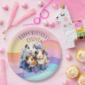 Niedliche Guinea Schweine Hübsche Bildergeschichte Pappteller (Party)