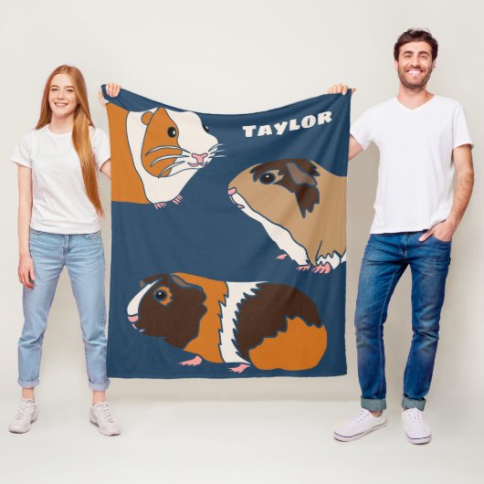 Niedliche Guinea Schweine Illustrationen Personali Fleecedecke (Beispiel)