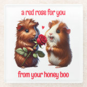 Niedliche Guinea Schweine in Liebe Austausch einer Glasuntersetzer (Vorderseite)