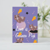 Niedliche Guinea Schweine Karte (Stehend Vorderseite)