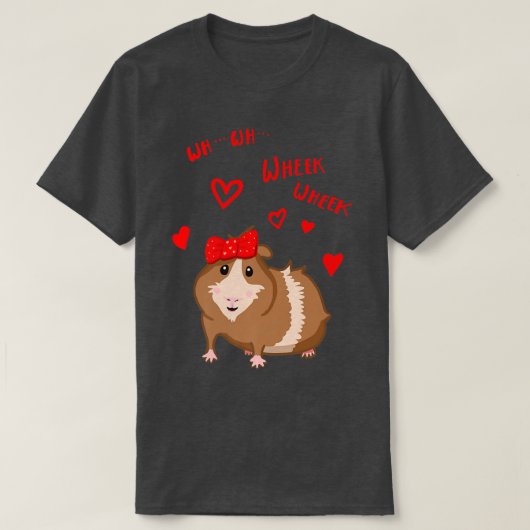 Niedliche Guinea Schweine mit Bug Wheek Geschenk T-Shirt (Design vorne)