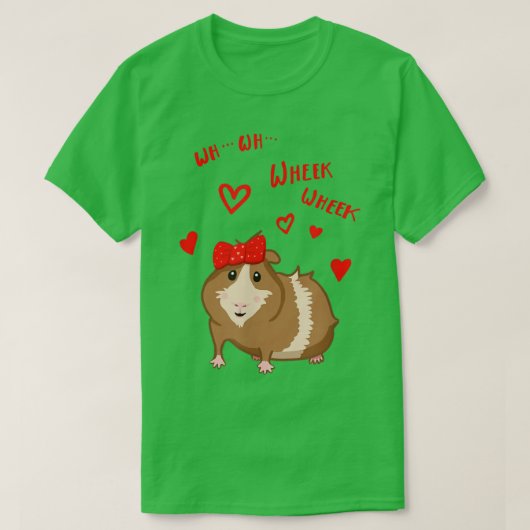 Niedliche Guinea Schweine mit Bugrad Wheek Geschen T-Shirt (Design vorne)
