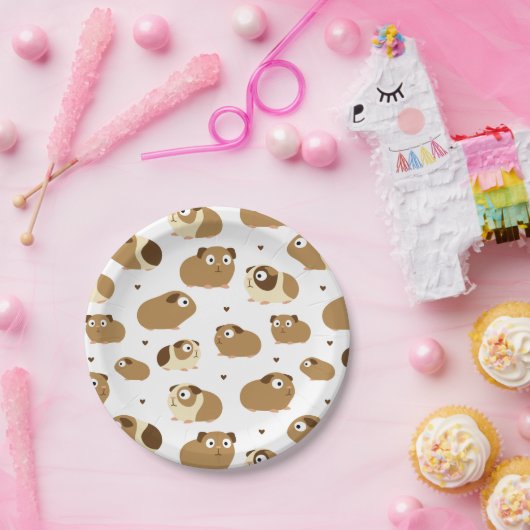 Niedliche Guinea Schweine Papierplatte Pappteller (Party)