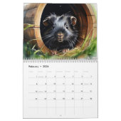 Niedliche Guinea Schweine Tierliebhaber Wasserfarb Kalender (Feb 2026)