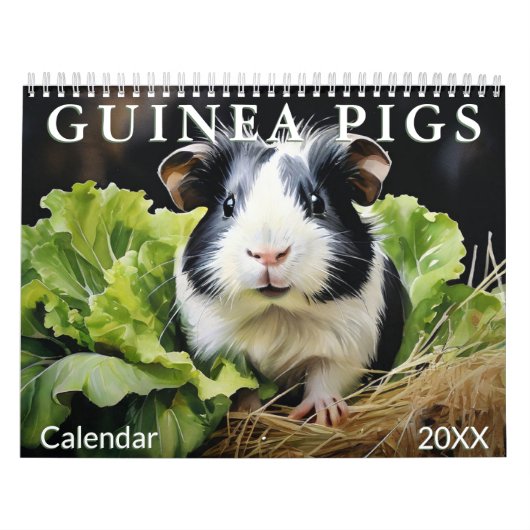 Niedliche Guinea Schweine Tierliebhaber Wasserfarb Kalender (Titelbild)