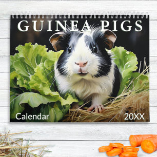 Niedliche Guinea Schweine Tierliebhaber Wasserfarb Kalender