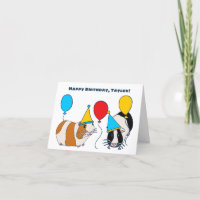 Niedliche Guinea Schweine und Ballons Geburtstag