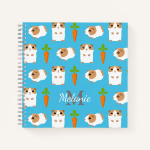 Niedliche Guinea Schweine und Karotten Personalisi Notizblock