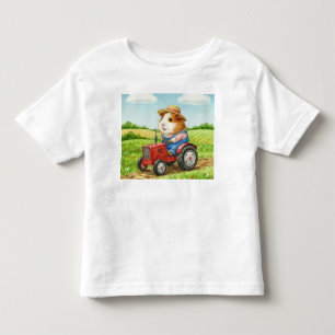 Niedliche Guinea Schweinefleisch Bauer auf Traktor Kleinkind T-shirt