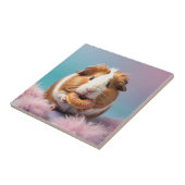 Niedliche Guinea Schweinefleisch mit Donut Pastell Fliese (Seite)