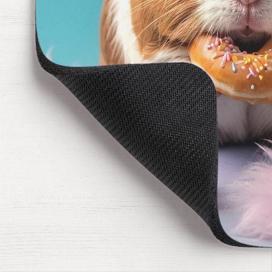 Niedliche Guinea Schweinefleisch mit Donut Pastell Mousepad (Ecke)