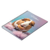 Niedliche Guinea Schweinefleisch mit Donut Pastell Notizblock (Linke Seite)