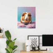 Niedliche Guinea Schweinefleisch mit Donut Pastell Poster (Heimbüro)