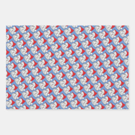 Niedliche Guinea Schweinefleisch mit Weihnachtsmüt Geschenkpapier Set