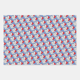 Niedliche Guinea Schweinefleisch mit Weihnachtsmüt Geschenkpapier Set