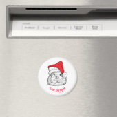 Niedliche Guinea Schweinefleisch mit Weihnachtsmüt Magnet (In Situ (Geschirrspüler))