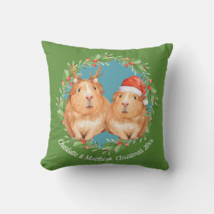 Niedliche Guinea Schweinefleisch Weihnachtsschaden Kissen