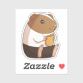 Niedliche Guinea Schweineschnack auf Babykarottenk Aufkleber (Blatt)